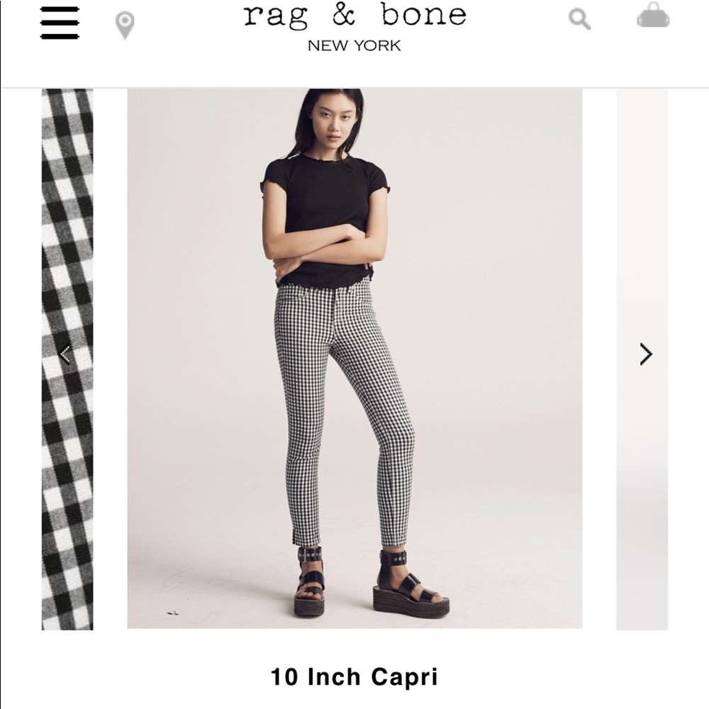 🚫SOLD🚫NWT rah&bone check pants slim fit 28